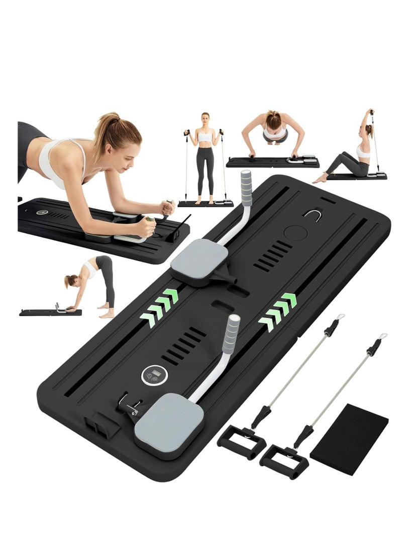 Y&D （Black）Pilates Board - Pilates Reformer Set Multi-Purpose Foldable Pilates Reformer Board for Home, 5 in 1 Pilates Sliding Board (Purple)  - Image 1