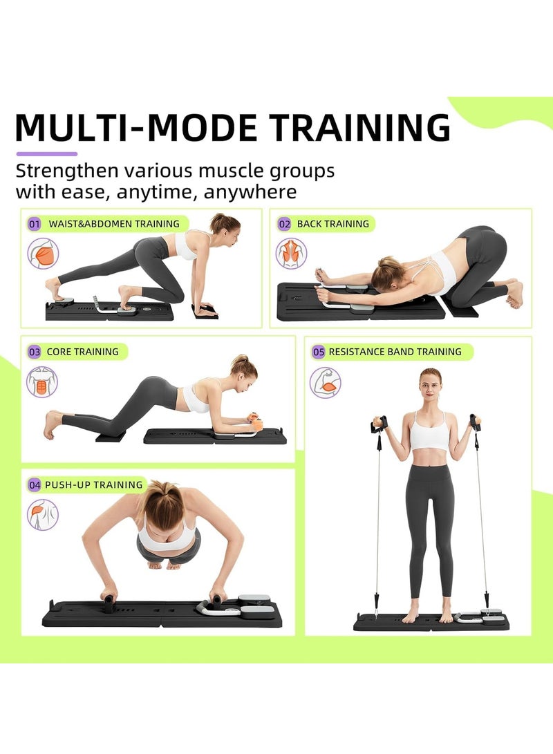 Y&D （Black）Pilates Board - Pilates Reformer Set Multi-Purpose Foldable Pilates Reformer Board for Home, 5 in 1 Pilates Sliding Board (Purple)  - Image 4