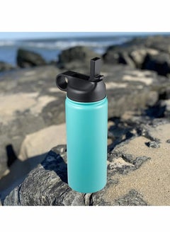 Excefore Lid Suitable For Hydro Flask,Straw Cap Wide-Mouth Water Bottle 18 32 40 Ounces (About 1.18 Liters) Wide Mouth, Straw Top Cap Replacement Cap (With 2 Straws And 1 Brush)  - Image 4