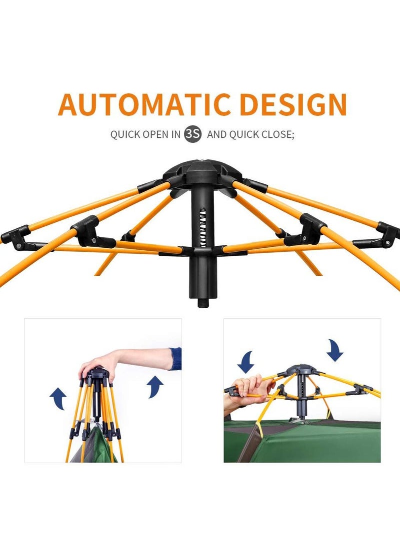 سبال خيمة تخييم أوتوماتيكية قابلة للطي لثلاثة أشخاص مع كرسي قابل للطي وكرة قدم - مجموعة خارجية كاملة - Image 4