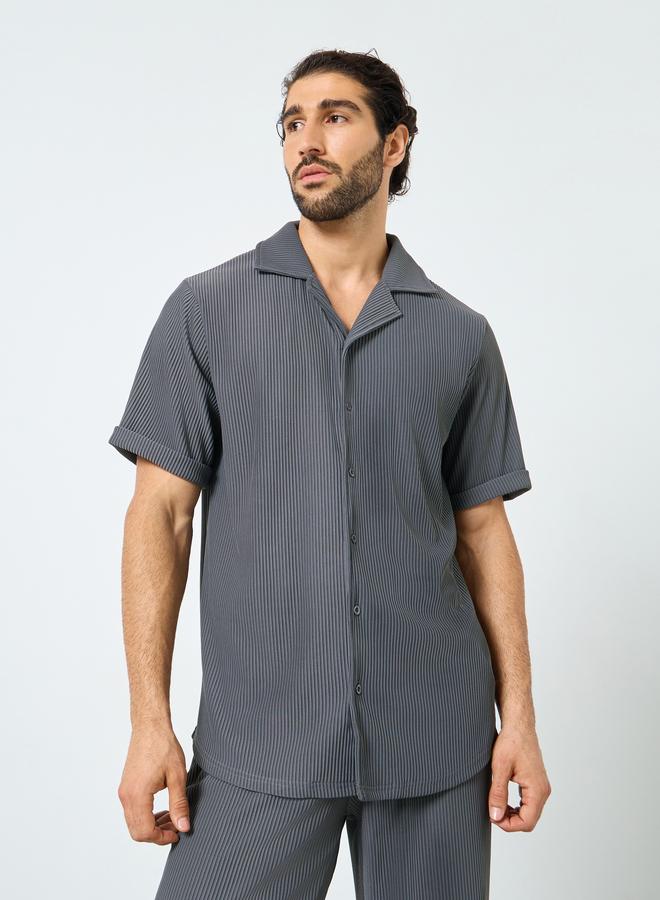 Styli Textured Ribbed Knit Relaxed Fit Shirt and Pants Co-Ords - Image 2