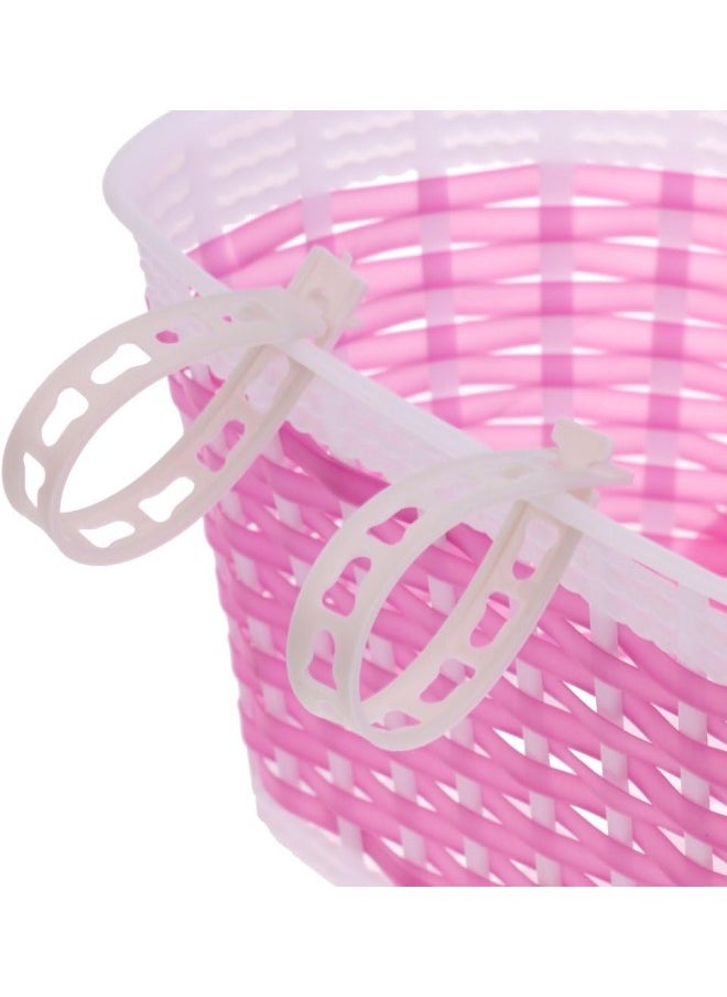 silvercnc Kids Girl's Bicycle Basket u0026 Bike Handlebar Bell Combo (Pink) 