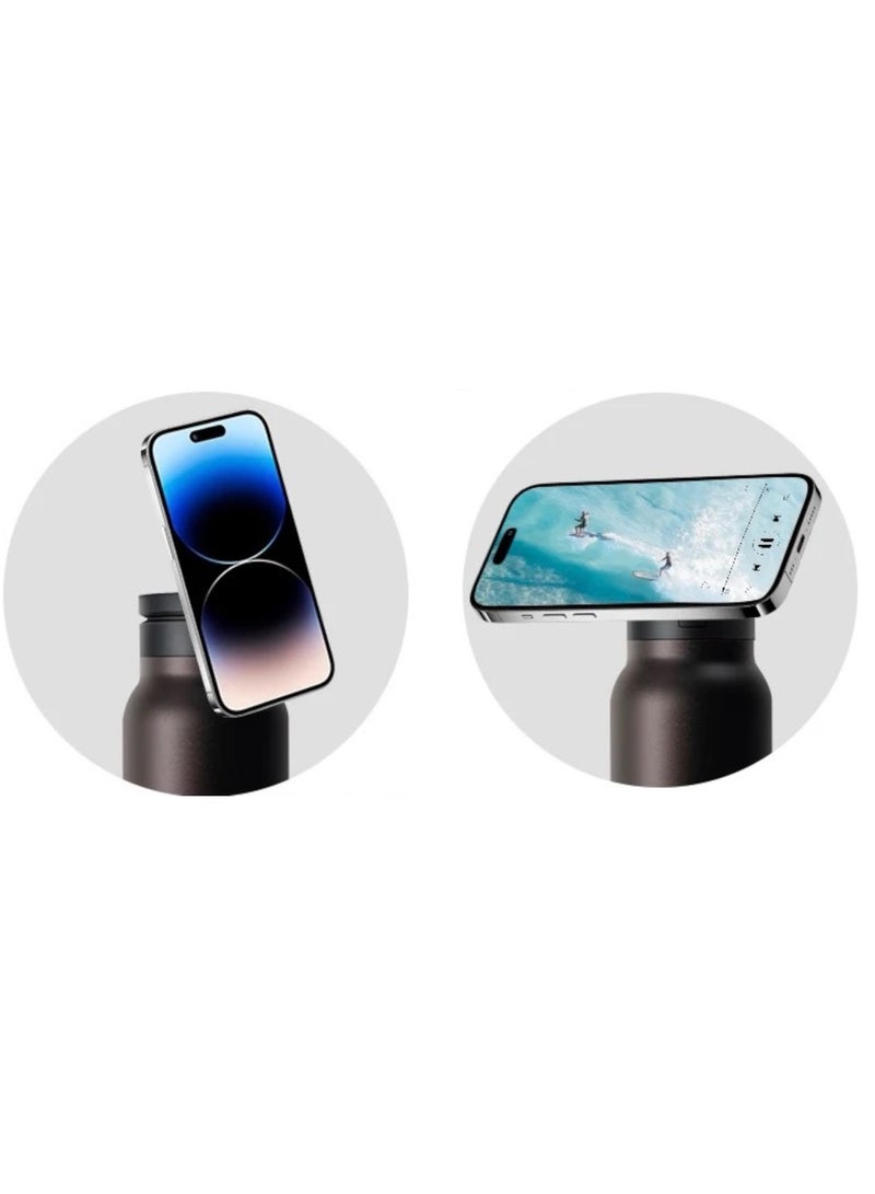 Insulated Water Bottle For Any Phone With Magnetic Phone Mount - Magsafe Compatible - Stainless Steel With Tripod Phone Holder - Hot 12H, Cold 24H, 360° Rotate - Red 710Ml - Image 4