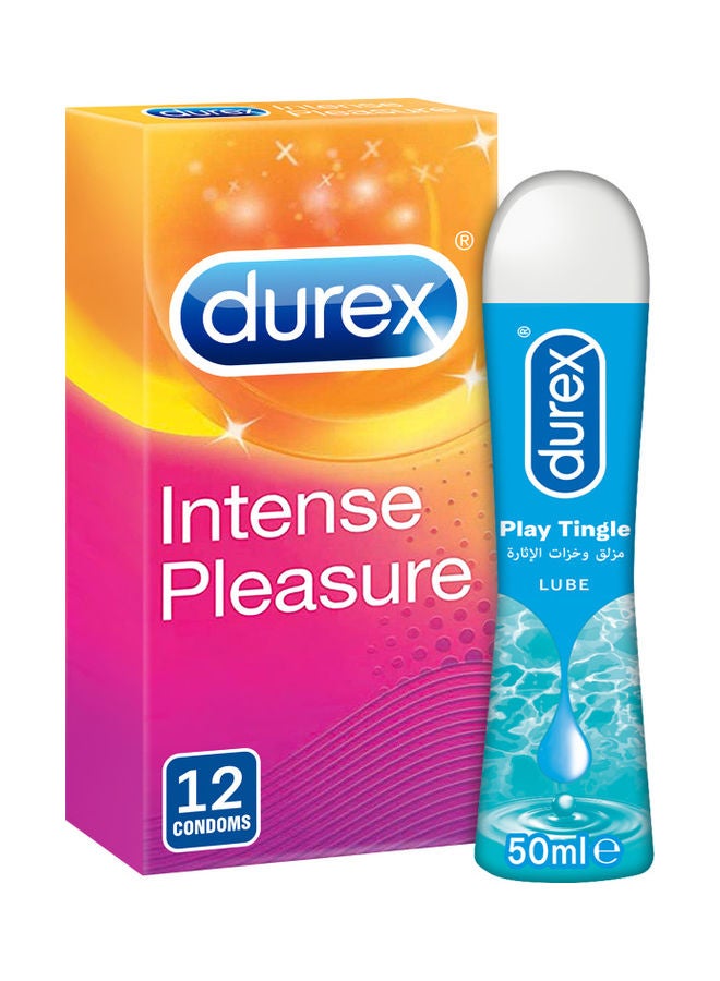 Duo Bundle- Intense Pleasure Condom and  Play Tingle Lube Gel