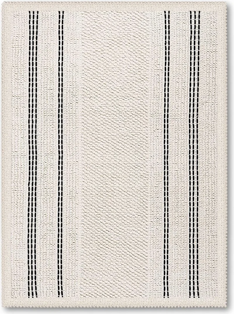 Bluenity Porto Natural Cotton 2-Piece Bathroom Rug Set 60X90+40X60 cm - Ecru