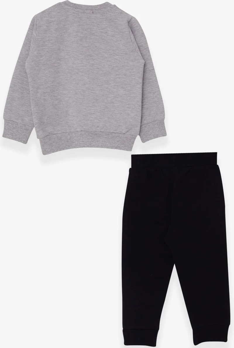 Breeze Boy's Tracksuit Set with Number Embroidery, Age 1.5-5, Gray Melange