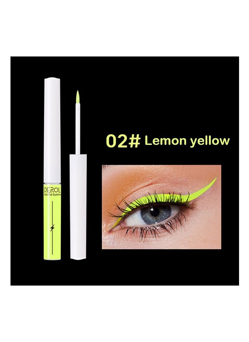 DEROL Liquid Eyeliner Long Lasting Waterproof Professional Neon Makeup Colorful Eyeliners Set Sweat Smudge Proof Women Tool Kit,Soft,Smooth,Natural,Hyper Easy Suitable For Clubs, Stages, Parties  - Image 1