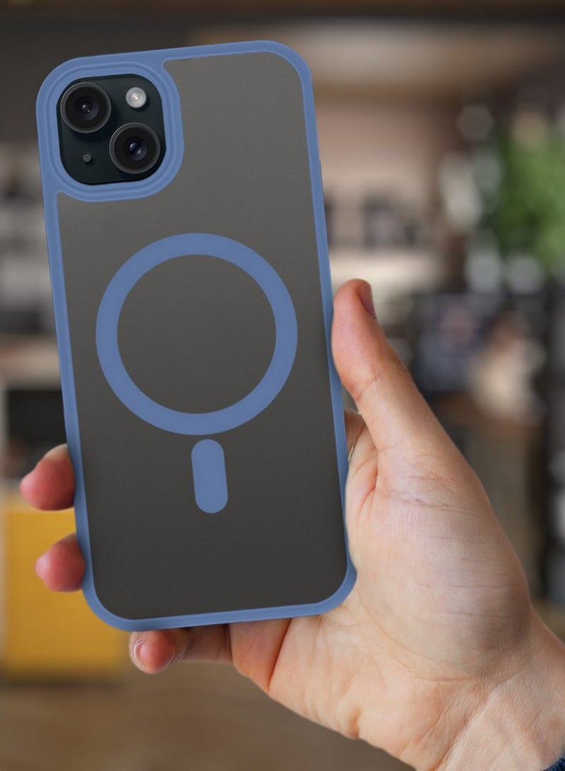 CATANES 2 Pieces Magnetic Slim Protective Case for iPhone 15 Plus - with Wireless Charging Support with 3D Screen Protector - Light Blue - Image 3