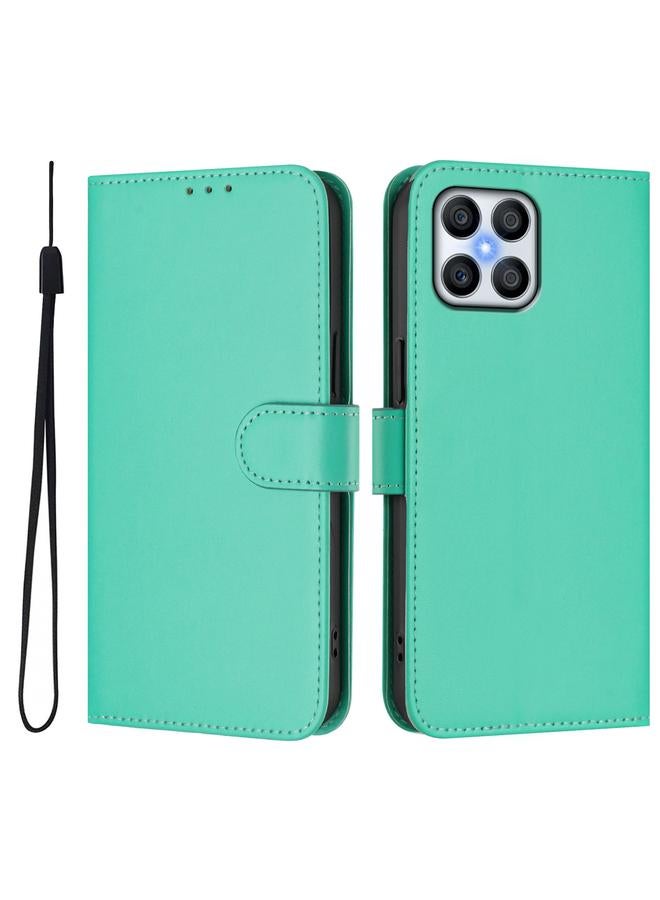 S-TOP Case For Honor X8 5G / X6 4G / 70 Lite 5G Skin Feel Solid Color Leather Phone Case with Lanyard - Image 2