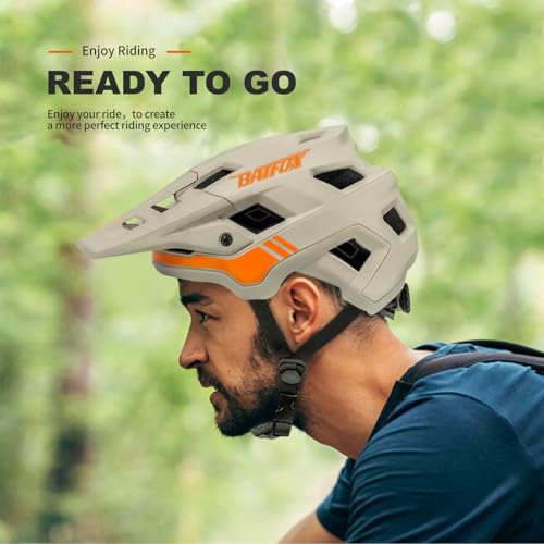 BATFOX Bike Helmet,Mountain Bike Helmet Helmets for Men Women Adults Youth (Khaki, M(54-57CM)) - Image 5