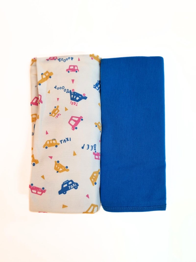aRIC Super Ultra Soft 100% Cotton Baby Swaddle Cloth | Pure Cotton Sheets Baby Wrap Set for New Born Babies | 1 Printed Wrapping with 1 Solid Sheet (Set of 2 Sheets) - Image 5