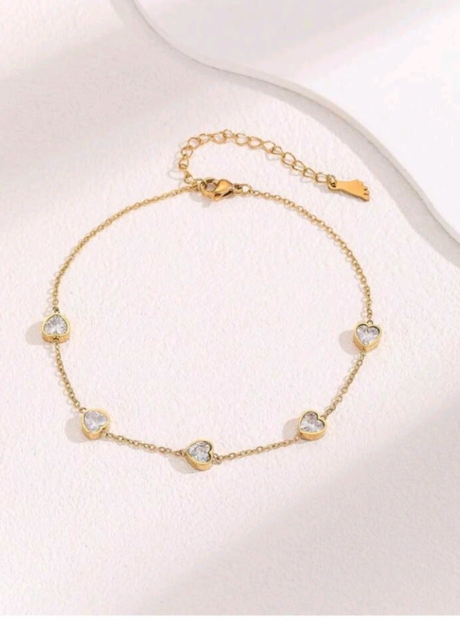 Jewelry For Life Trendy Stainless Steel Gold Plated Anklet For Women - Image 2
