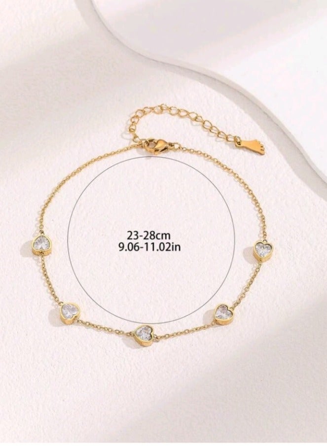 Jewelry For Life Trendy Stainless Steel Gold Plated Anklet For Women - Image 3