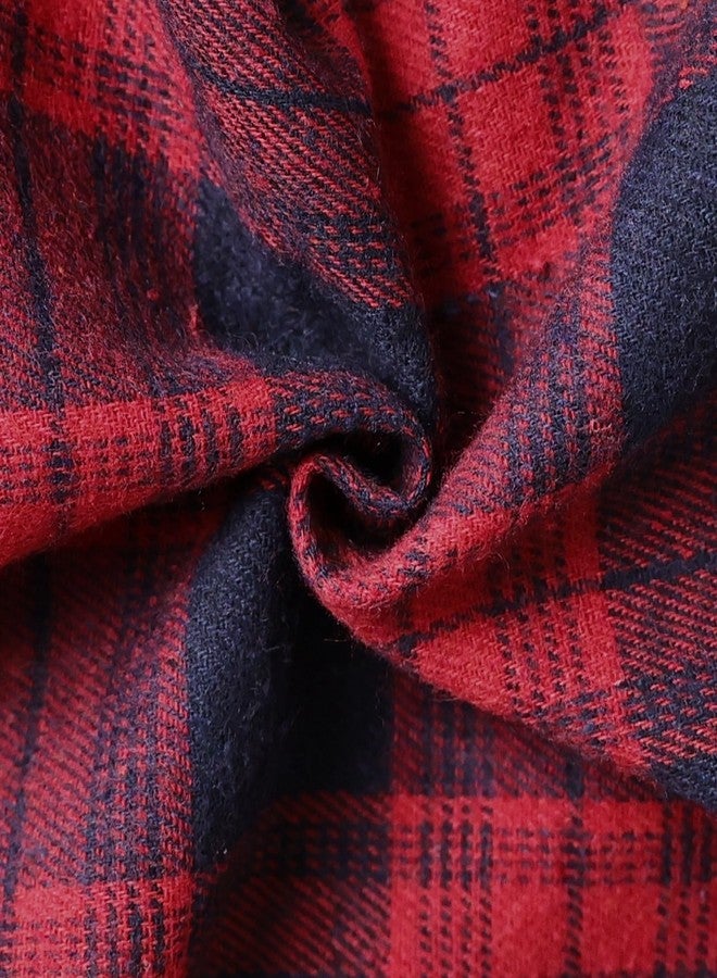 FOCICI Boy Clothes 4T Toddler Plaid Long Sleeve Button Down Jacket Top Shirt Casual Pocket Jacket Fall Winter Outfits Set Red 4-5 Years Old - Image 2