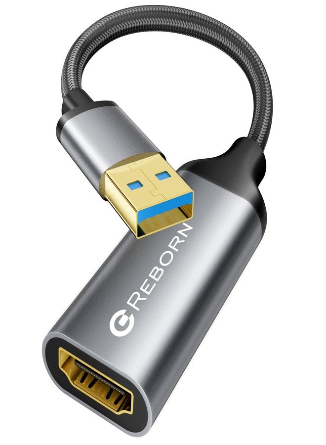 Reborn USB to HDMI Adapter, 1080P@60Hz USB 3.0 Male to HDMI Female Multi-Display Cable Converter Suitable for Macos Windows 7/8/10/11 - Driver Installation is Required - Image 1