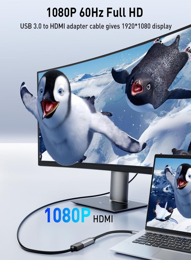 Reborn USB to HDMI Adapter, 1080P@60Hz USB 3.0 Male to HDMI Female Multi-Display Cable Converter Suitable for Macos Windows 7/8/10/11 - Driver Installation is Required - Image 4