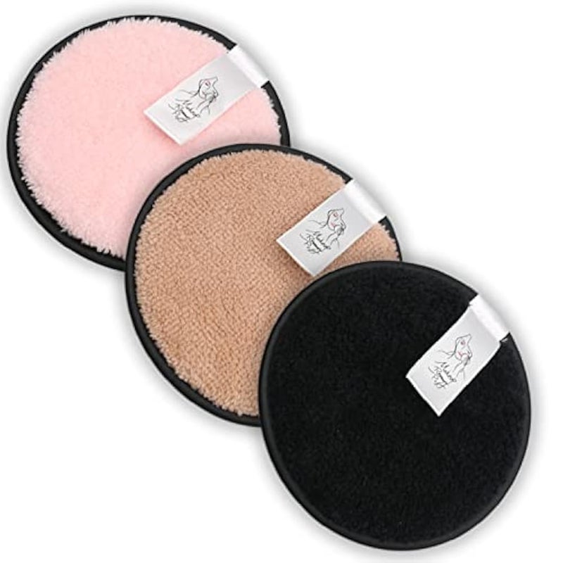 Pack of 3 Reusable Makeup Remover Pads | Soft and Smooth Dual Sided Velvet Microfiber Cloth for Face Eye Lips Skin Cleansing | Washable Facial Pad | Eco-Friendly Beauty Products Cleaning Puffs - Image 1