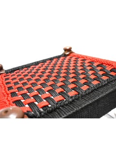 Marshland MARSHLAND Traditional Handicrafts Wooden Khatli Bajot Stool Decorative Chowki Living Room Decoration Chowki for Pooja 14x 14 X 9 Wooden Furniture for Home Living Room Red Color  - Image 4