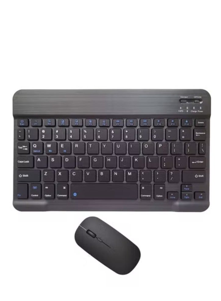 أكاليكس Rechargeable Bluetooth Keyboard and Mouse Combo Ultra-Slim Portable Compact Wireless Mouse Keyboard Set for Android Windows Tablet Cell Phone iPhone iPad Pro Air Mini, iPad OS/iOS 13 and above (Black) - Image 1