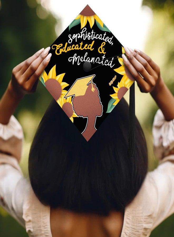 ADVANSYNC Sophisticated, Educated & Melanated Graduation Cap Topper - Image 2