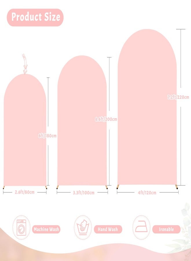 PARTISKY Wedding Ceremony Birthday Party Baby Shower Banquet Decoration 6ft Dusty Rose Arch Spandex 2-Sided Round Chiara Arch Backdrop - Image 2
