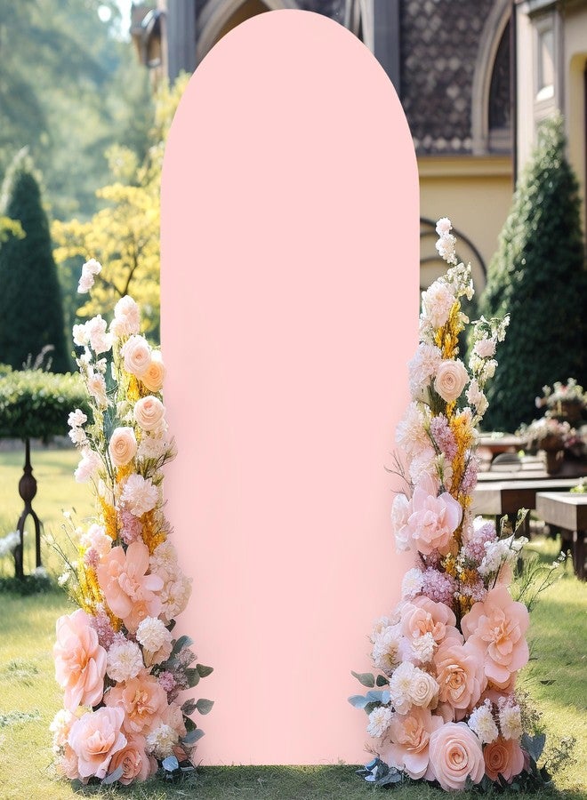 PARTISKY Wedding Ceremony Birthday Party Baby Shower Banquet Decoration 6ft Dusty Rose Arch Spandex 2-Sided Round Chiara Arch Backdrop - Image 5