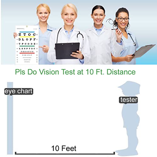 NOYOC Eye Chart, Upgraded Snellen Eye Chart for Eye Exams 10 Feet, 14x8 Inches Plastic Low Vision Eye Charts Wall Chart with Metal Eyelet for Kids Gifts Wall Decoration (10 Feet Test Distance) - Image 5
