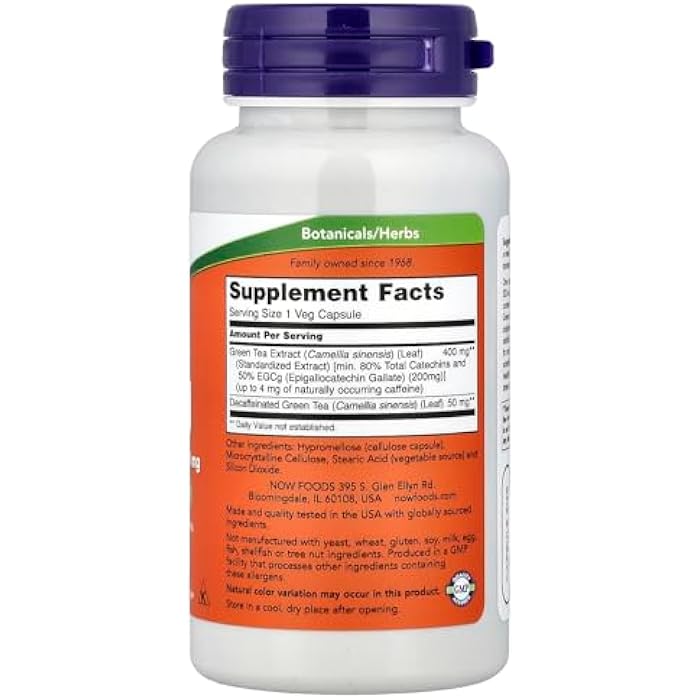 NOW FOODS EGCG 400mg Green Tea, 90 CT - Image 2
