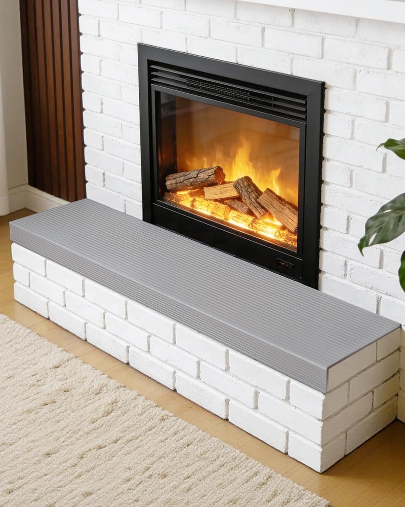 JZHLLA Fireplace Baby Proofing, Soft Seat Edge Cushion with Adhesive Backing, 78'' Foam Hearth Pad for Stone Brick Fire Place Bumper Protector for Toddlers Babies Child, Gray - Image 1