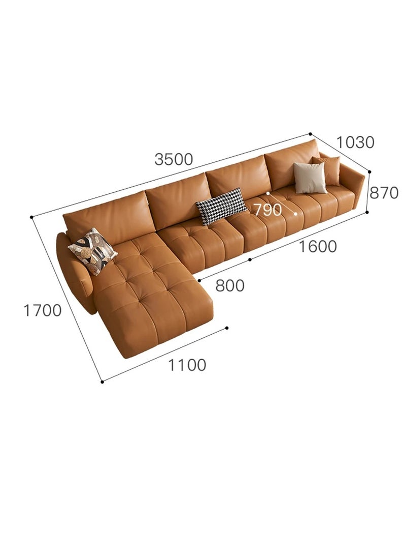 Comfynest Italian Style Faux Leather L Shape Sofa for Modern Living Room Comfort  - Image 4