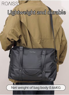 roaiss Large Capacity Lightweight Short Travel Tote Bag Adjustable Detachable Shoulder Strap Fitness Crossbody Bag Waterproof Multi-Pocket Shoulder Bag  - Image 2