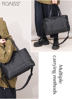 roaiss Large Capacity Lightweight Short Travel Tote Bag Adjustable Detachable Shoulder Strap Fitness Crossbody Bag Waterproof Multi-Pocket Shoulder Bag  - Image 3