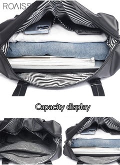 roaiss Large Capacity Lightweight Short Travel Tote Bag Adjustable Detachable Shoulder Strap Fitness Crossbody Bag Waterproof Multi-Pocket Shoulder Bag  - Image 4