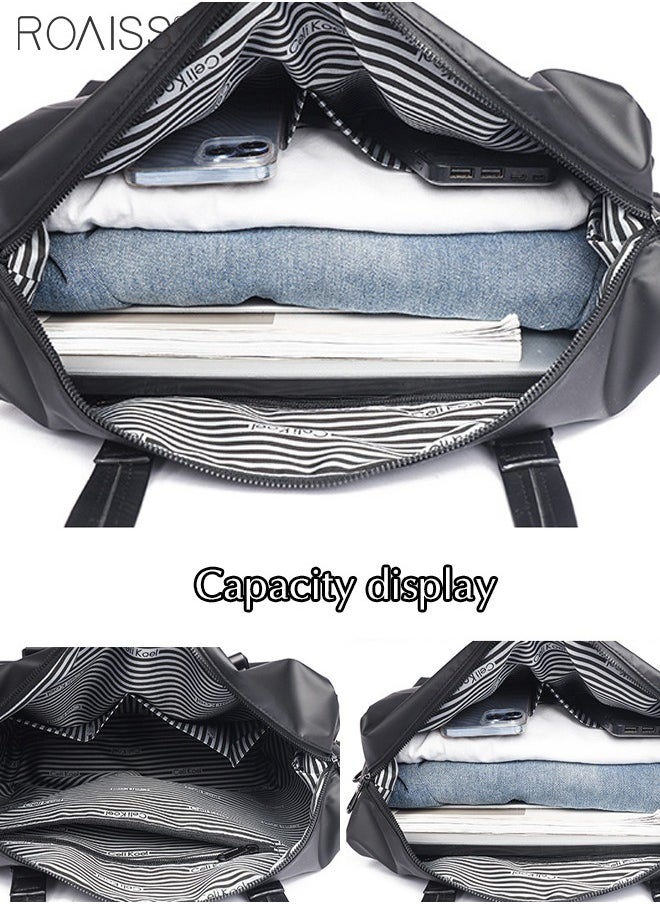 roaiss Large Capacity Lightweight Short Travel Tote Bag Adjustable Detachable Shoulder Strap Fitness Crossbody Bag Waterproof Multi-Pocket Shoulder Bag  - Image 4