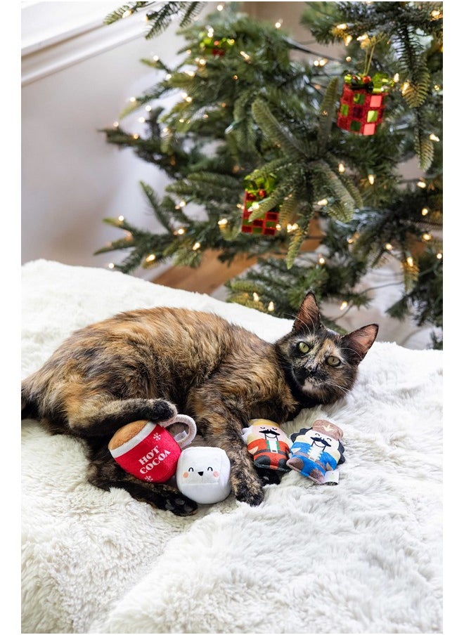pearhead Pearhead Hot Cocoa Christmas Cat Toy Set, Holiday Pet Owner Gift, Holiday Must Have Accessories, Plush Rattle and Crinkle Holiday Cat Toys, Set of 2  - Image 5