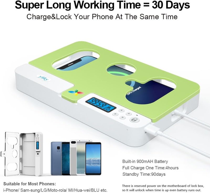 ySky Portable Phone Lock Box with Timer for iPhone and Android Phones, Self-Control Timed Phone Jail Locker to Help Kids,Students, Adults Focus Back, Unplug from Phones Boost Your Mental Wellness - Image 5