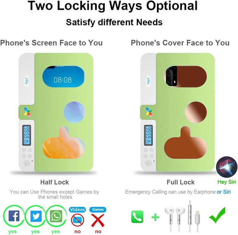 ySky Portable Phone Lock Box with Timer for iPhone and Android Phones, Self-Control Timed Phone Jail Locker to Help Kids,Students, Adults Focus Back, Unplug from Phones Boost Your Mental Wellness - Image 2