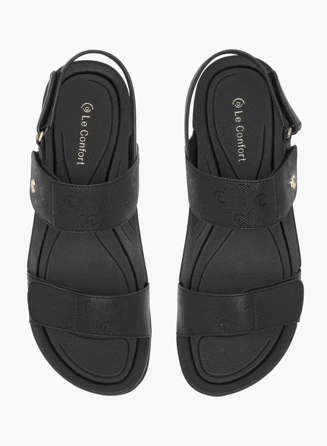 لو كونفورت صنادل نسائية بشريط مزخرف وإغلاق لاصق