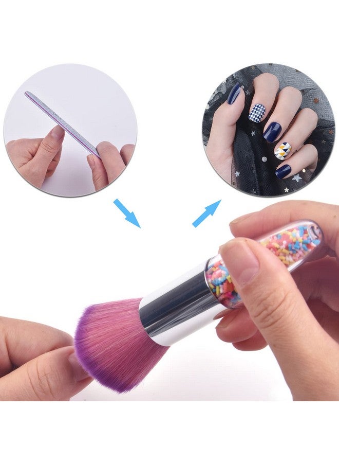 Ycyan Ycyan Nail Art Dust Powder Remover Brush, Nail Art Dust Cleaner Brush Professional Nail Art Tool for Acrylic Gel Nails Colorful Handle - Image 4