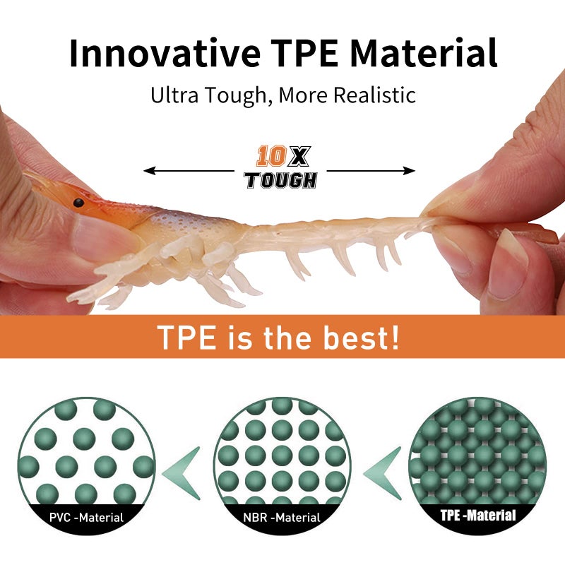 TRUSCEND طُعوم صيد الأسماك TRUSCEND مُجهزة مسبقًا، 1:50 طُعوم صيد سمك الباس TPE فائقة المتانة، طُعوم جراد البحر الناعمة الواقعية المصنوعة بشكل جيد، طُعوم صيد خالية من الأعشاب للسمك السلمون وسمك الكرابي وسمك الوالي، احتفظ بها بشكل منفصل! - Image 4