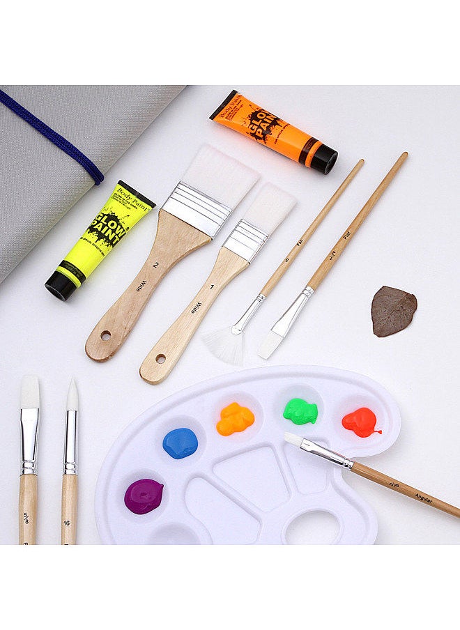 Generic 24PCS Paint Brushes Set Kit Artist Professional Paintbrush Round Brushes with Nylon Hair for Acrylic Aquarelle Watercolor Gouache Face Painting Great Art Drawing Supplies  - Image 3