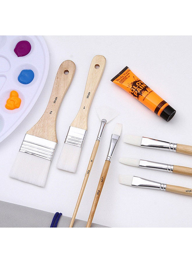 Generic 24PCS Paint Brushes Set Kit Artist Professional Paintbrush Round Brushes with Nylon Hair for Acrylic Aquarelle Watercolor Gouache Face Painting Great Art Drawing Supplies  - Image 4