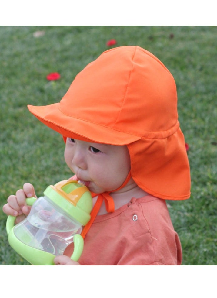 Generic Kids UV Protection Sun Hat Toddler Summer Beach Wide Brim Hat,Orange,L  - Image 2