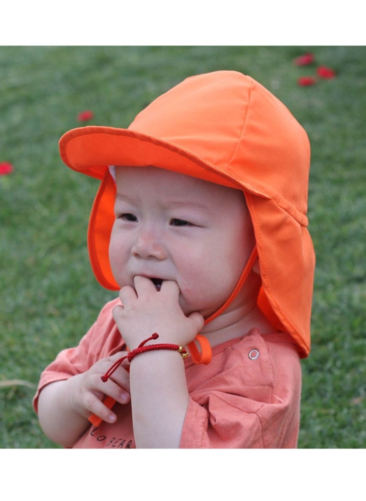 Generic Kids UV Protection Sun Hat Toddler Summer Beach Wide Brim Hat,Orange,L  - Image 3