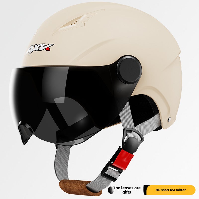 Generic Certified Electric Helmet for Men and Women 3C mocha [short tea Mirror]] 