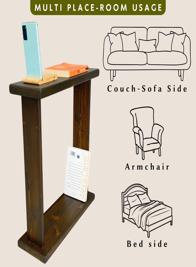 Furpinea Very Narrow 7 inch Wide Side Table for Small Apartment Between Chairs, Skinny Table for Recliner, Couch, Chairs, Thin Slim End Table for Living Room, Bedroom, Drinks (Black) - Image 4
