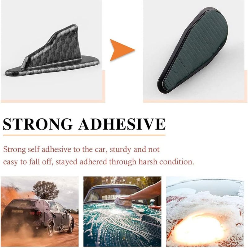 RULLINE Alpha Racing 10pcs/Set Diffuser Shark Fin Kit Compatible with Spoiler Roof Wing Air Vortex Generator Carbon Fiber Pattern - Image 3