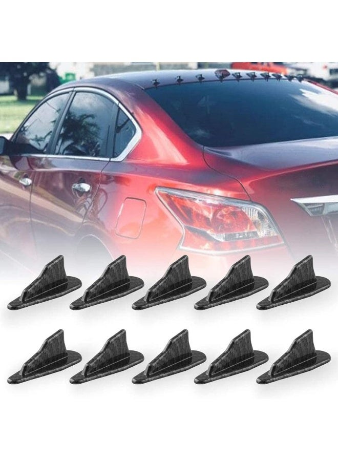 RULLINE Alpha Racing 10pcs/Set Diffuser Shark Fin Kit Compatible with Spoiler Roof Wing Air Vortex Generator Carbon Fiber Pattern - Image 1