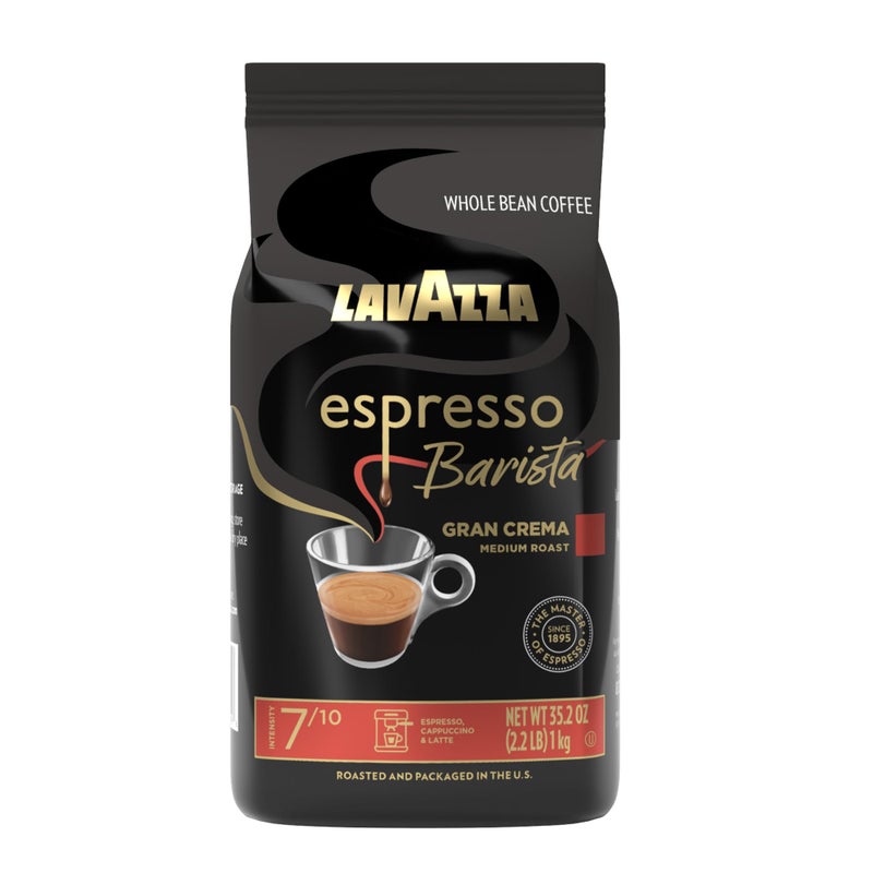 Lavazza مزيج حبوب قهوة Lavazza Espresso Barista Gran Crema الكاملة، تحميص إسبريسو متوسط، كيس أونصة (قد يختلف التغليف) - 2.2 رطل، 35.2 أونصة - Image 1