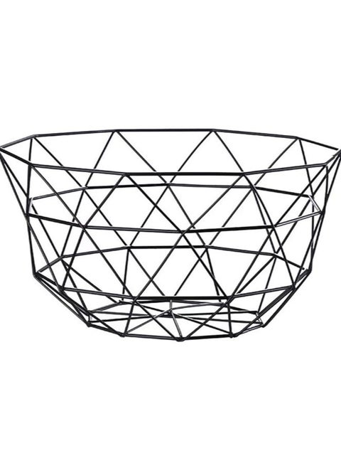 Fruit Serving Basket Bowl Metal Storage Container Centerpiece Display Bowl for Living Room Decoration and Modern Kitchen Table - BIG BLACK
